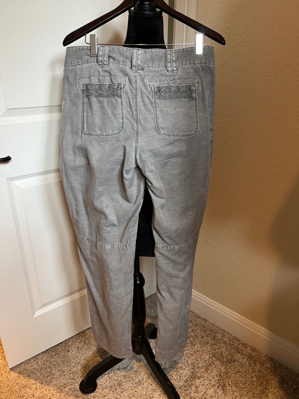 SUNDANCE Gray Organia Lace Roll Up Pant - Picture 5 of 11